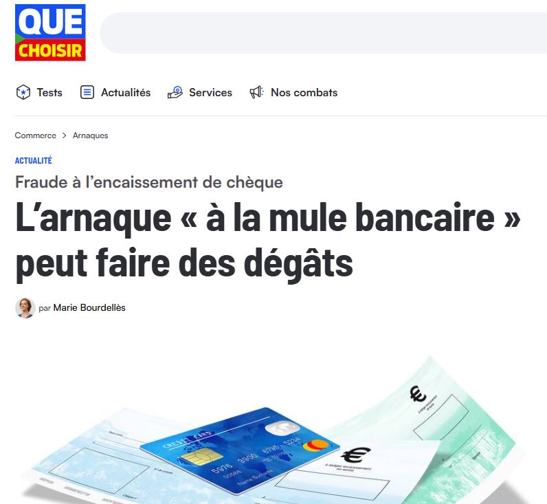 QCE - UFC - Arnaque &agrave; la "mule bancaire"
