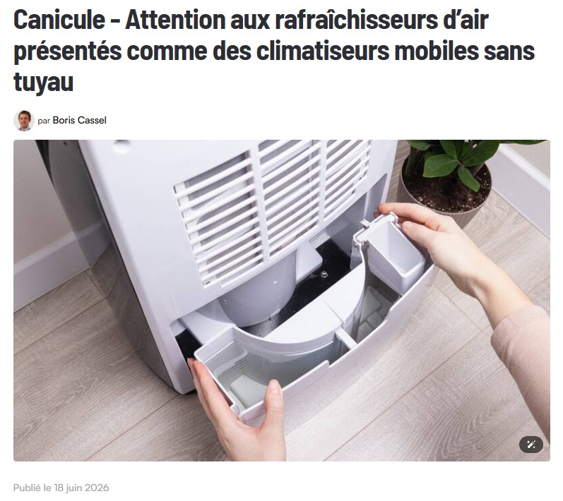 Canicule - Attention aux rafraichisseurs d'air