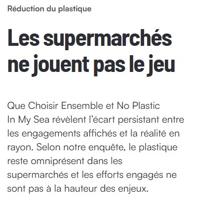 R&eacute;duction du plastique
